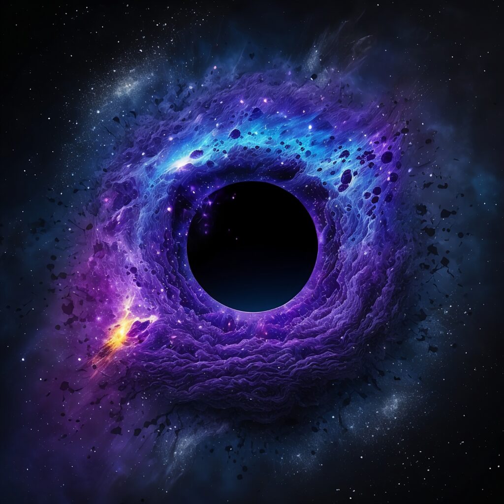 The picture describes a graphical representation of a black hole